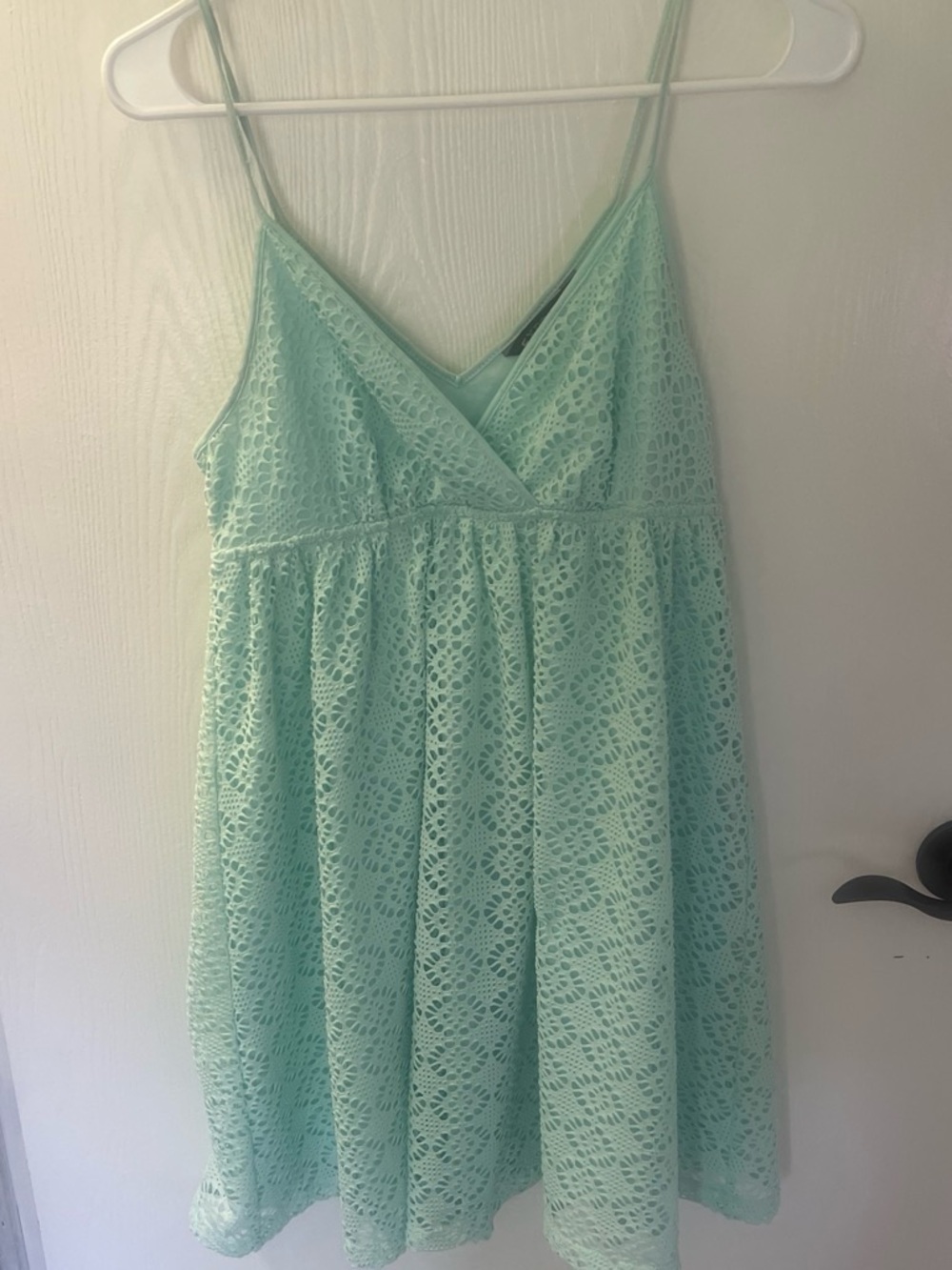 Express Women's aqua blue Lace Spaghetti Strap Dress